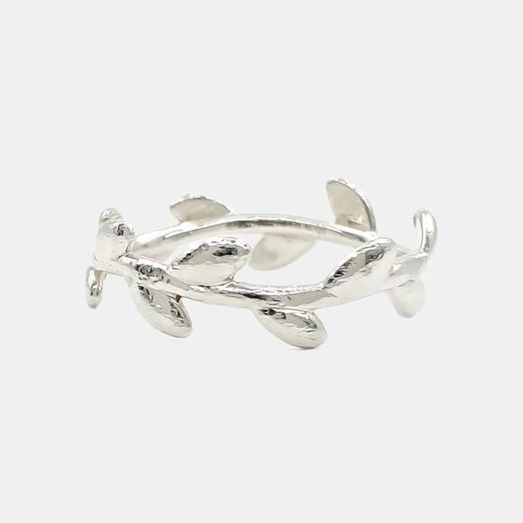 Tiffany & Co. Silver Olive Leaf Ring Us 7.5